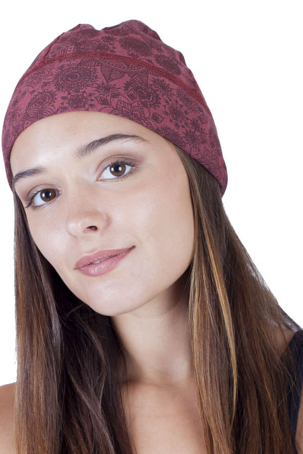Organic Cotton Mandala Fleece lined Beanie
