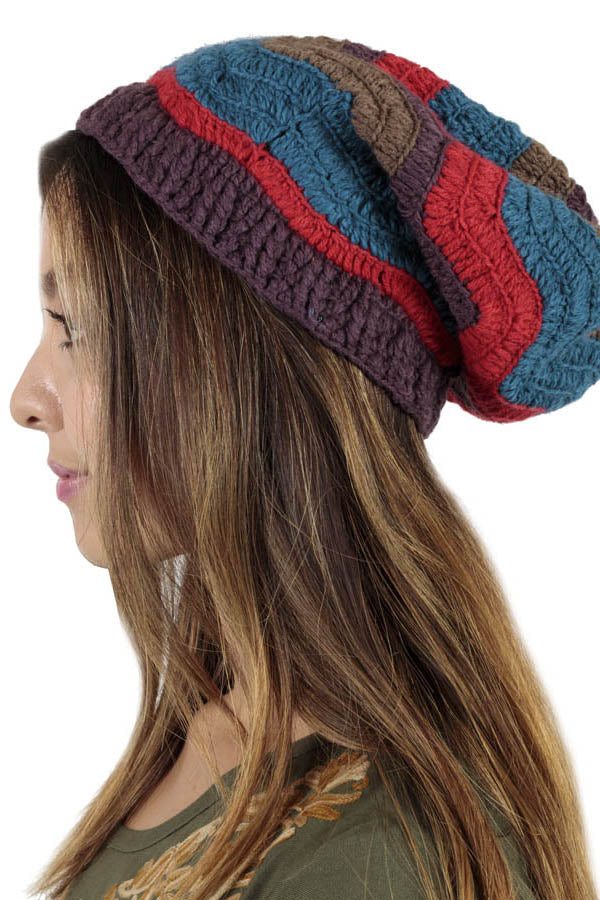 Groovey Stripes Funky Slouchy Beanie