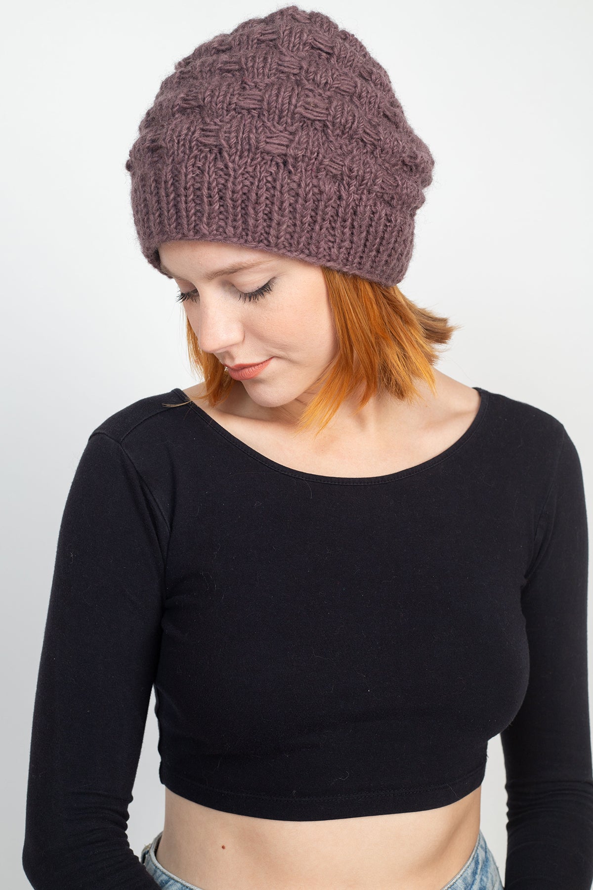 Wool Knit Puffy Slouchy Hat