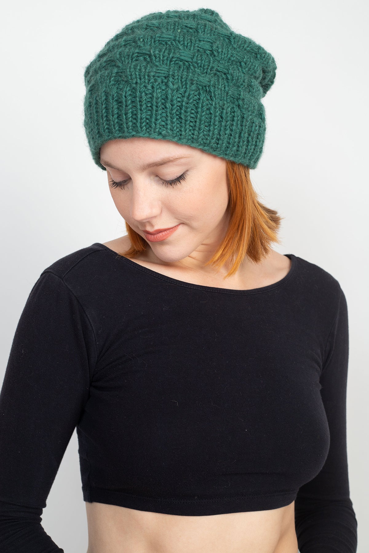 Wool Knit Puffy Slouchy Hat