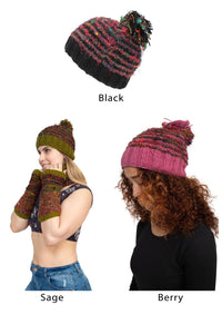 Recycled Silk Pom Beanie