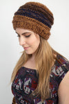 Faux Mohair Striped Slouchy Beanie