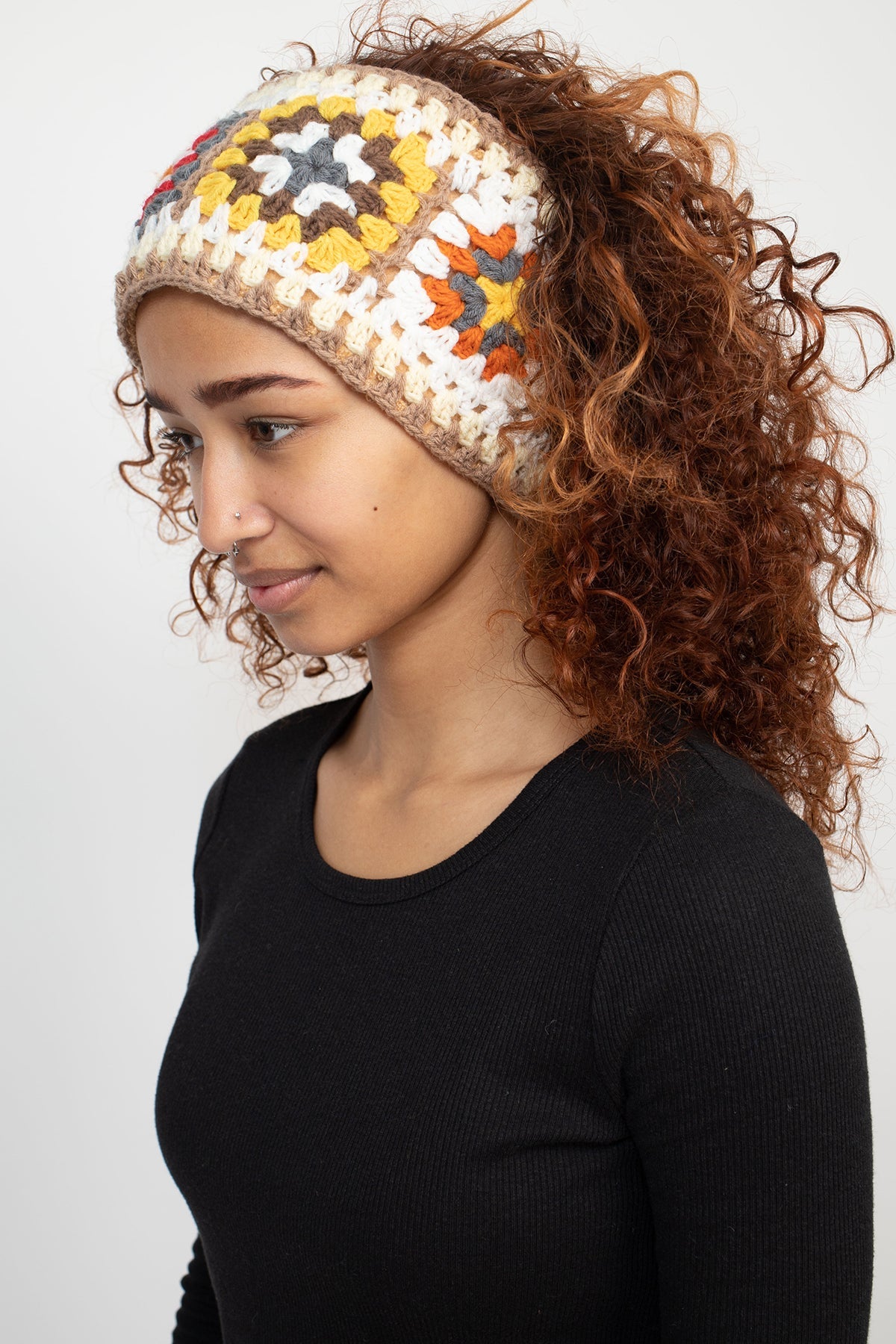 Granny Square Teddy Fleece Headband