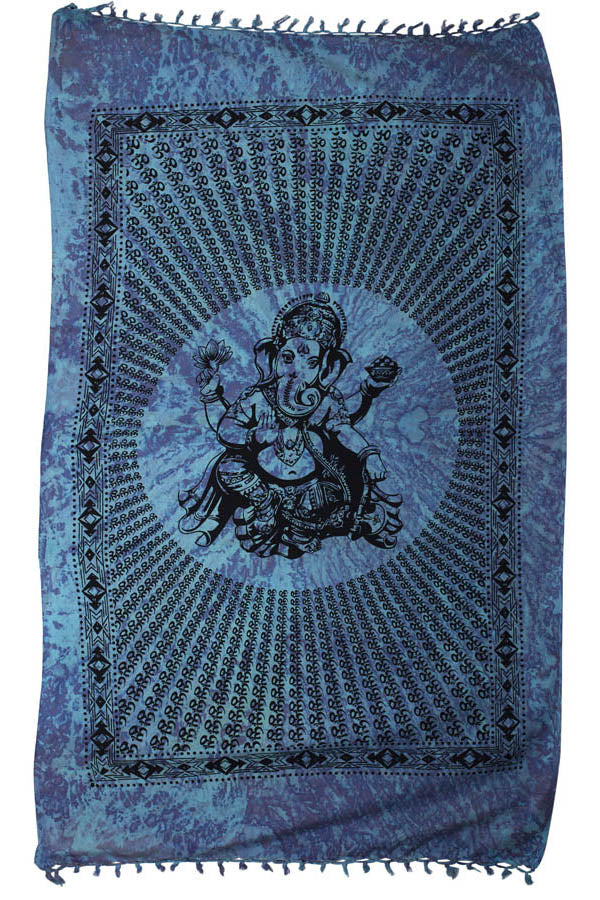 Ganesha Brings Om Stonewashed Tapestry