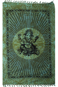 Ganesha Brings Om Stonewashed Tapestry