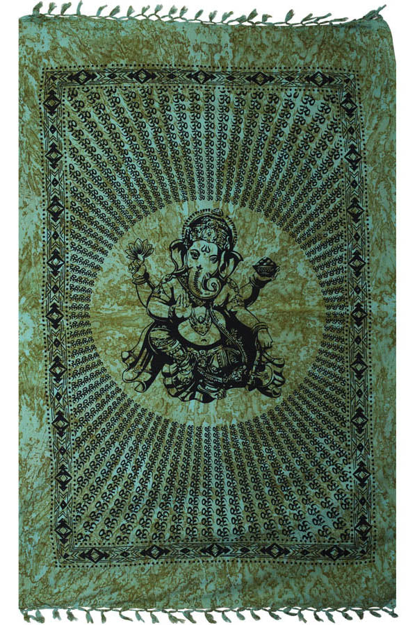 Ganesha Brings Om Stonewashed Tapestry