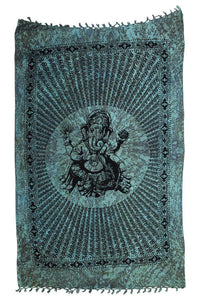Ganesha Brings Om Stonewashed Tapestry