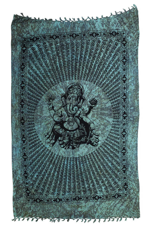 Ganesha Brings Om Stonewashed Tapestry