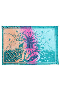 Tree of Life Rainbow Tie-dye Tapestry