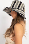 Rustic Stripe Wide Brim Shade Hat
