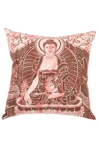 Tie Dye Throw Pillow With Buddha Print Cover
