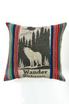 Wilderness Print Rustic Stripe Throw Pillow