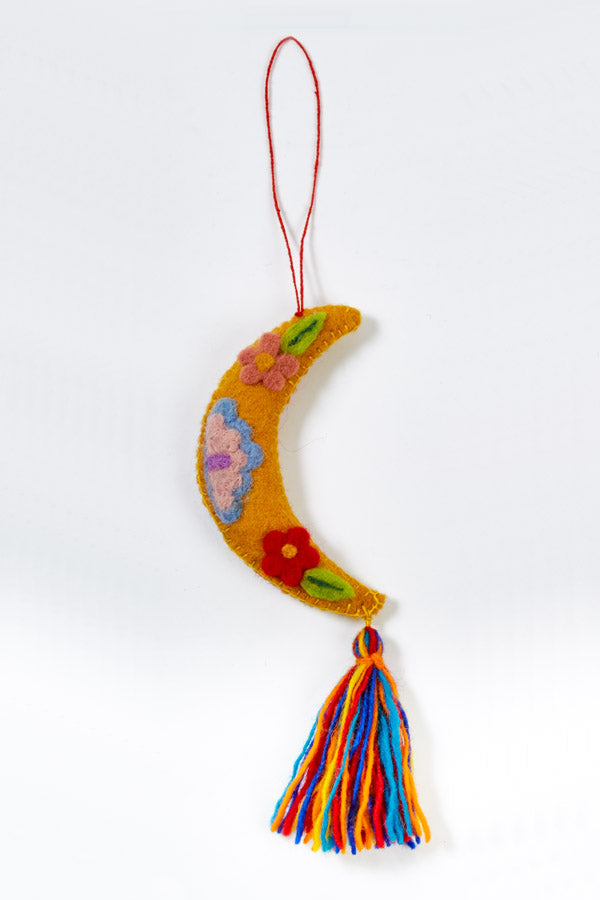 Embroidered Felt Boho Ornaments