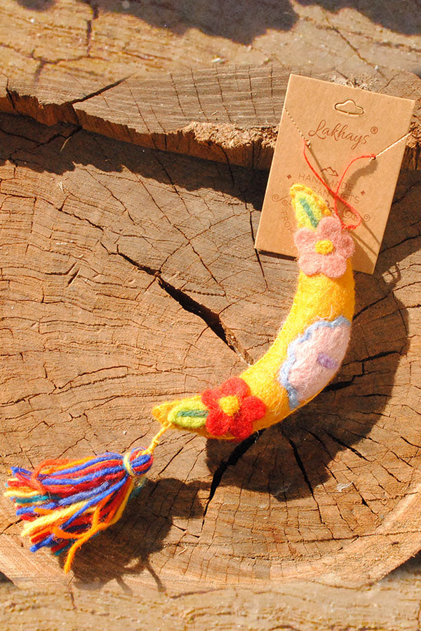 Embroidered Felt Boho Ornaments