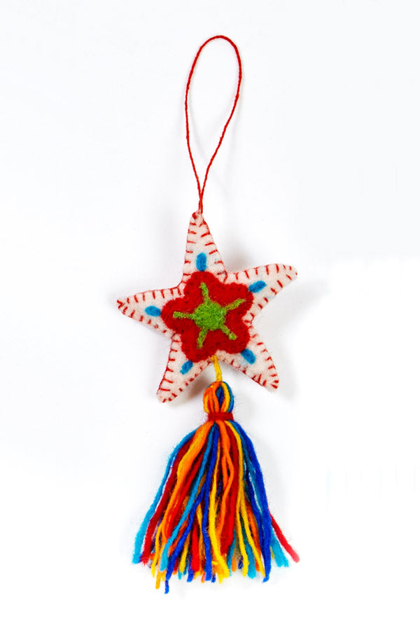 Embroidered Felt Boho Ornaments