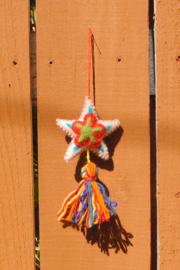Embroidered Felt Boho Ornaments