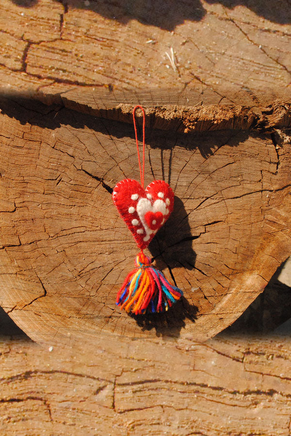 Embroidered Felt Boho Ornaments