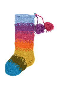 Rainbow Knit Holiday Stocking