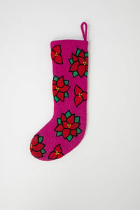 Felt Flowers Holiday Stocking