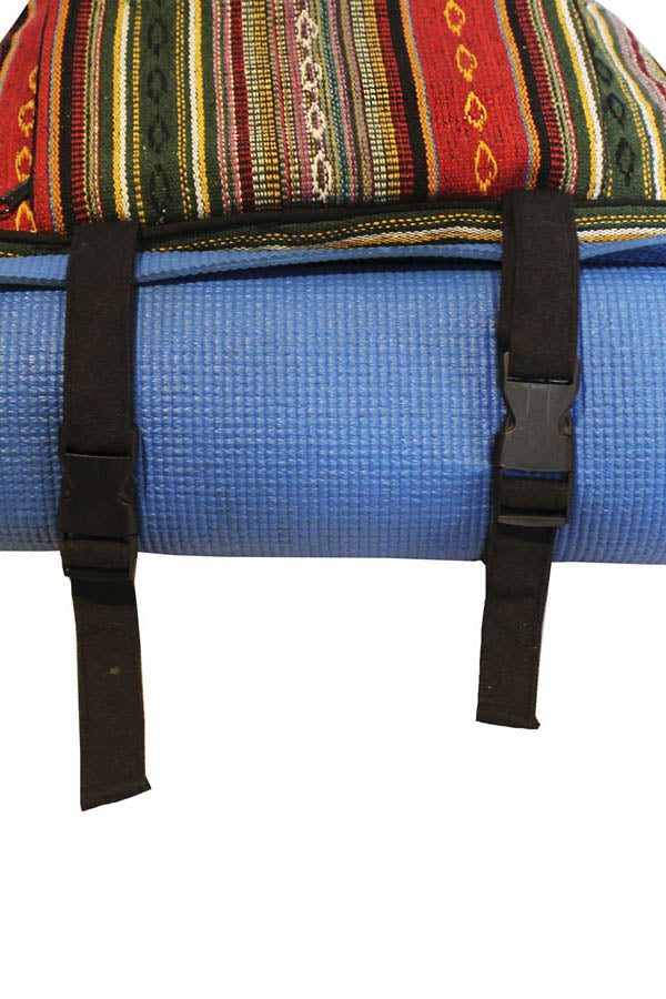 Vintage Tribal Stripe Gym Bag With Yoga Mat Harness