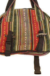 Vintage Tribal Stripe Gym Bag With Yoga Mat Harness