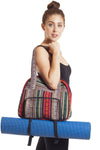 Vintage Tribal Stripe Gym Bag With Yoga Mat Harness
