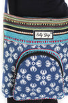Vajra Vintage Stripe Cotton Messenger Bag-Blue-One Size