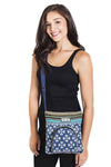Vajra Vintage Stripe Cotton Messenger Bag-Blue-One Size