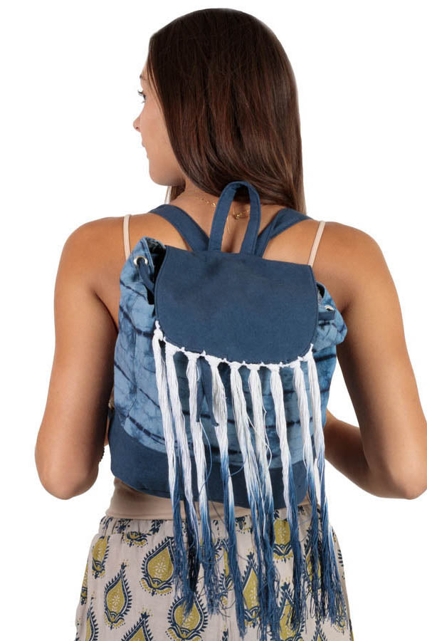Fringe Waves Tie-Dye Mini Backpack