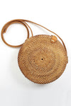 Round Rattan Crossbody Straw Boho Bag