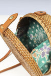 Round Rattan Crossbody Straw Boho Bag