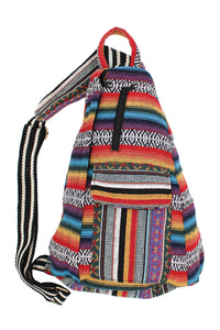 Multi Stripe Crossbody Sling Backpack