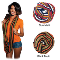 Womens Boho Knitted multi infinity scarf