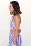 Peacock Feather Print Halter Top
