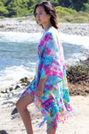 Celestial Rainbow Tie-Dye Fringed Poncho