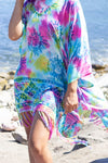 Celestial Rainbow Tie-Dye Fringed Poncho